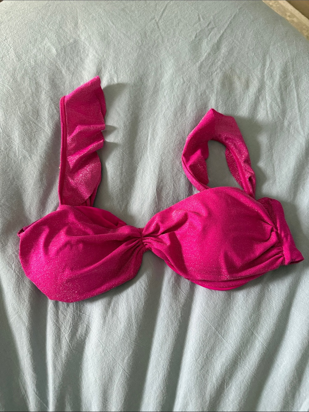 Beach Riot Hot Pink Ruffle Strap Bikini Top - Picture 6 of 6